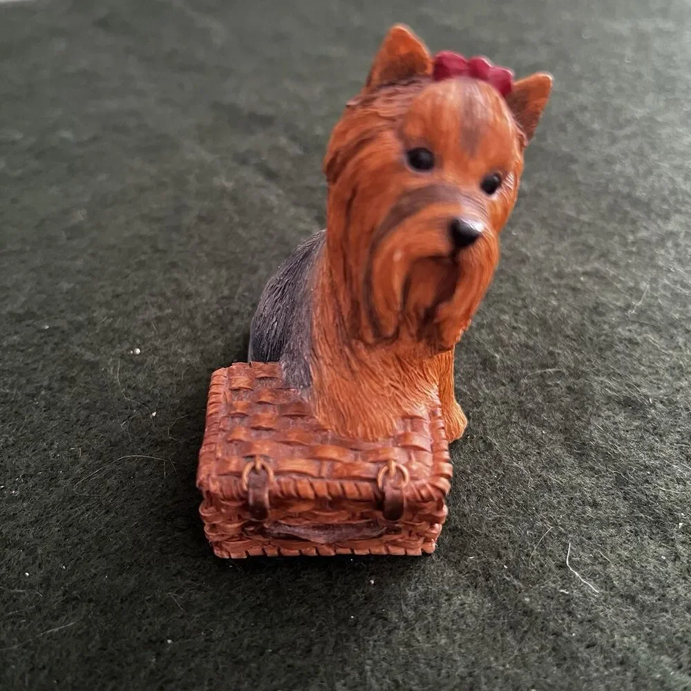 2003 Yorkshire Terrier w/ Picnic Basket Figurine 2.5